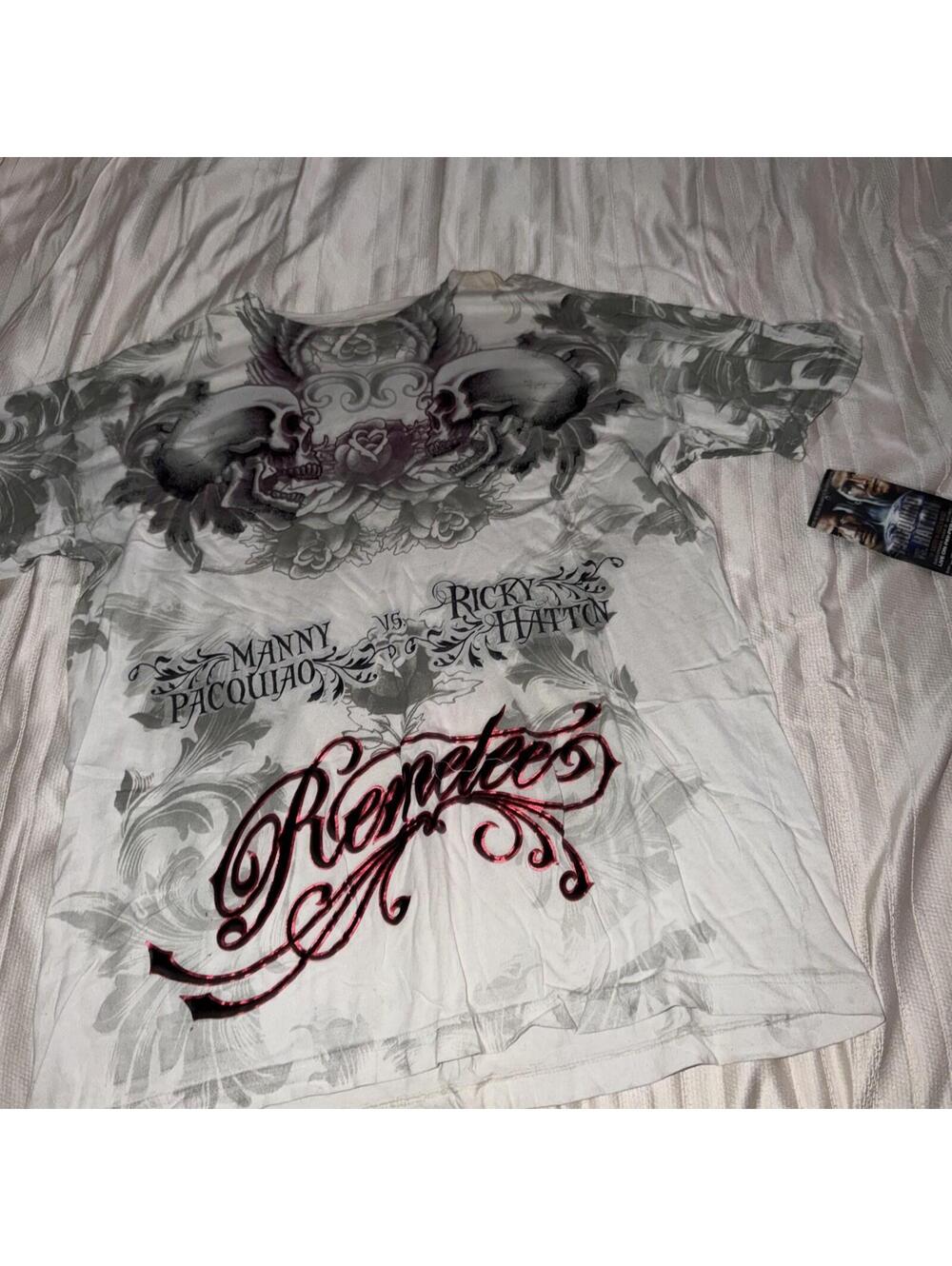 Manny Pacquiao Vs Ricky Hatton Remetee x Affliction T Shirt 2009 AOP Boxing Xl